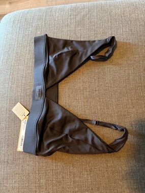 SKIMS Black Smooth Triangle Bikini Top
